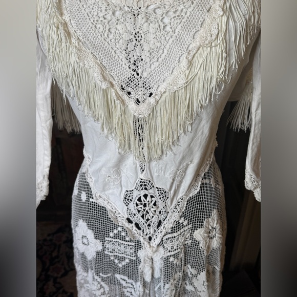 Bohemian White Lace Fringe Dress - Picture 2 of 16